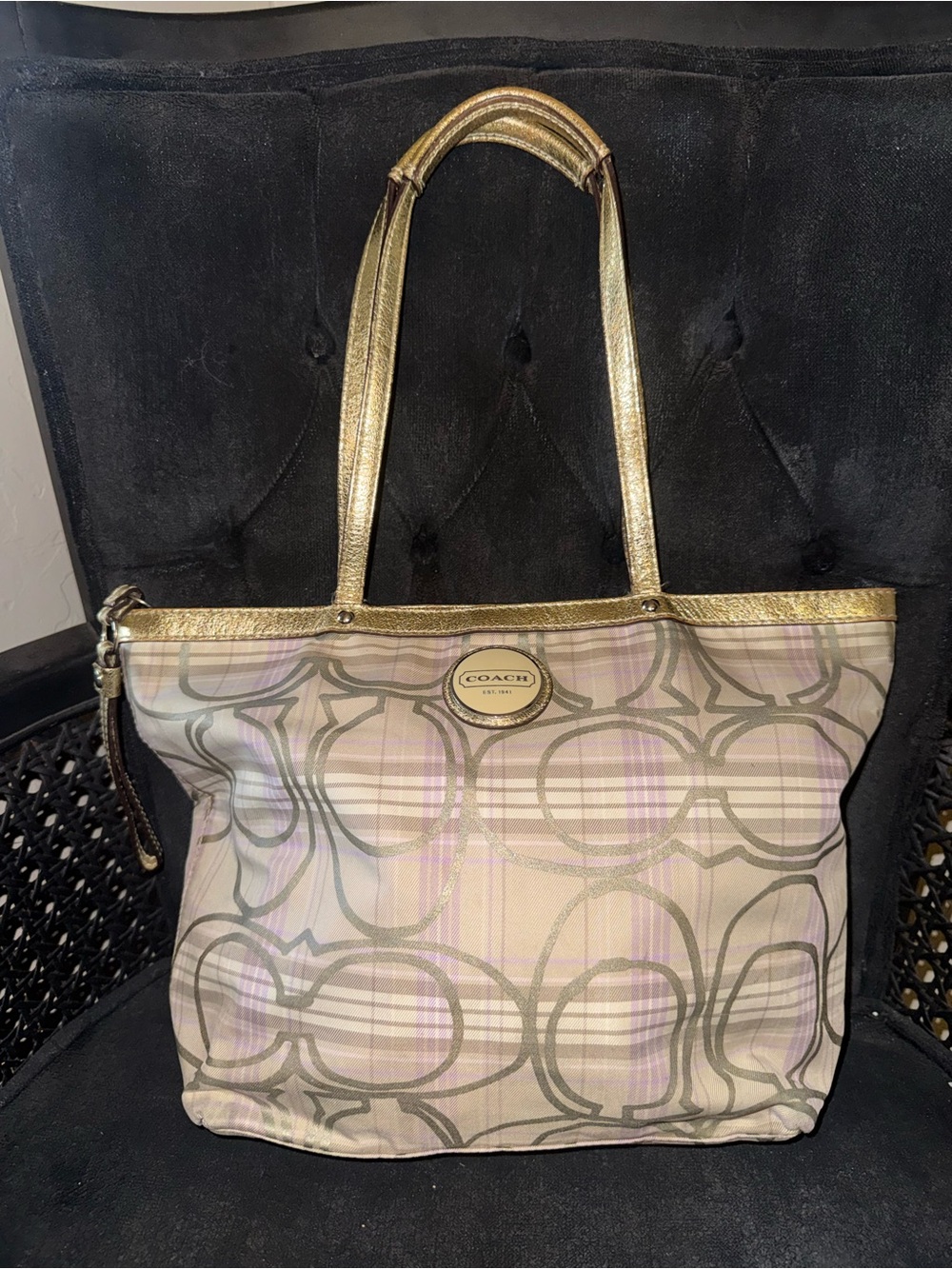 Coach Tartan Mini Tote